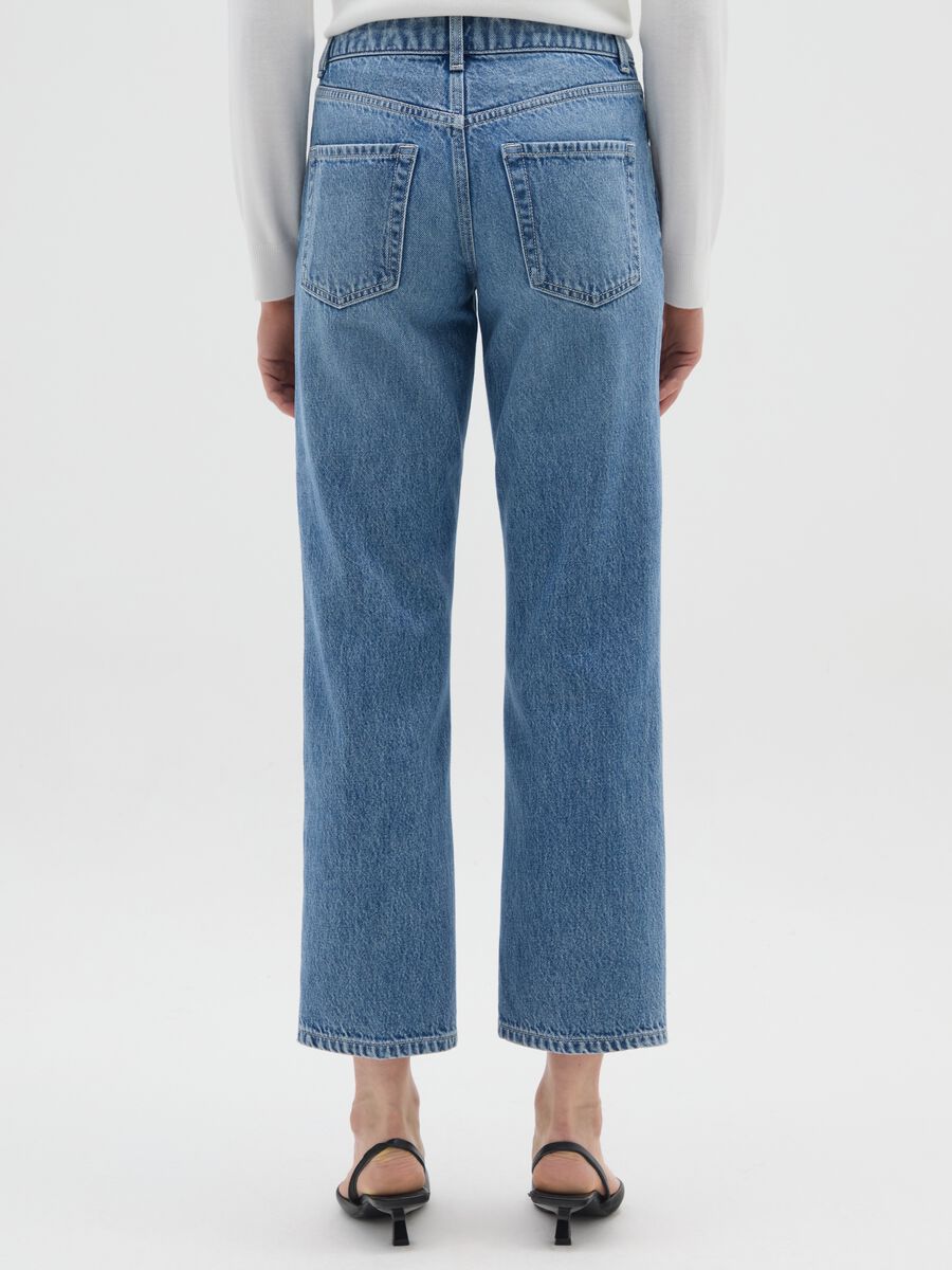 Blue Straight Jeans in Stretch Denim Regular Fit_2