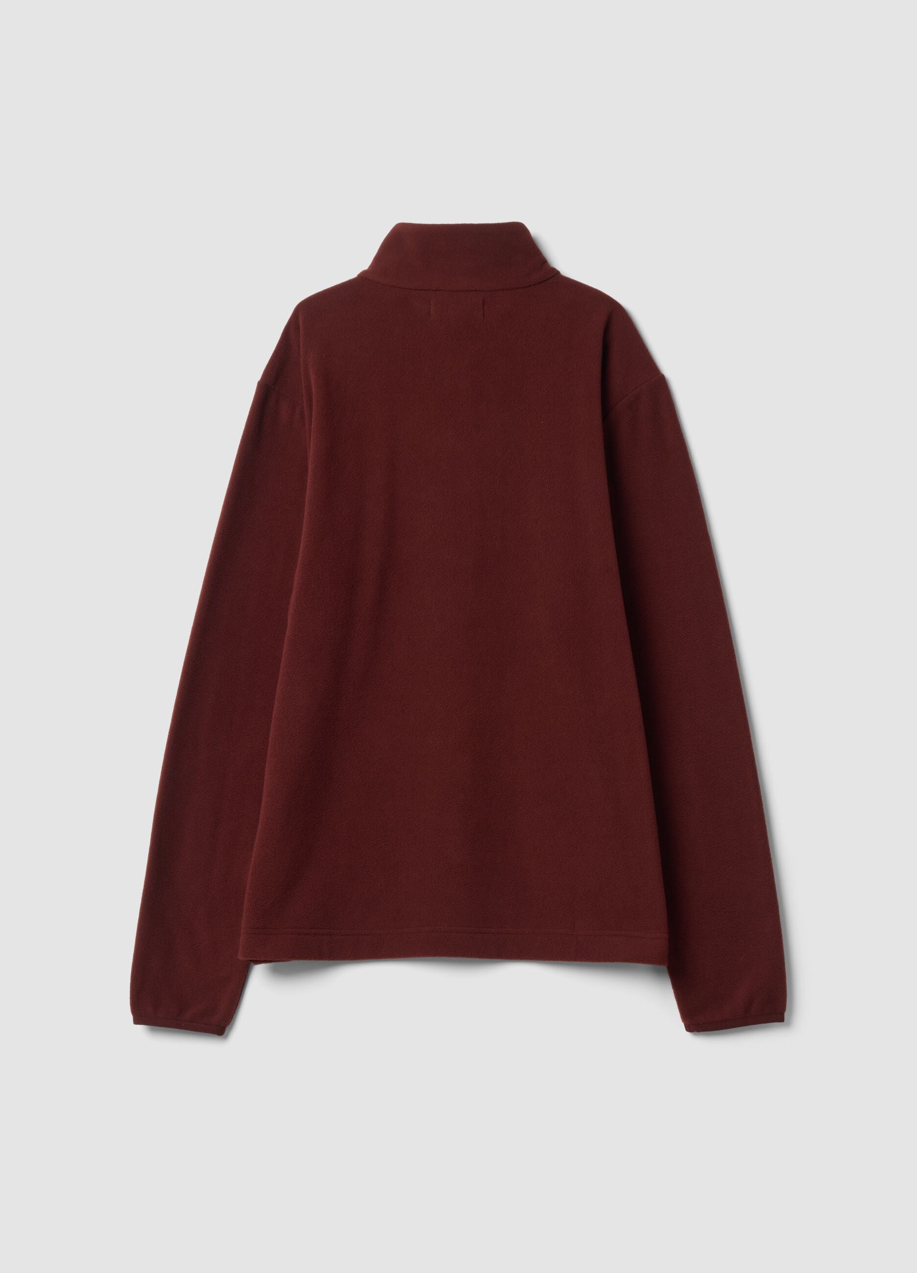 Red regular-fit half-zip fleece sweatshirt