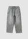 Grey cotton denim joggers with elasticated waist, relaxed fit_0