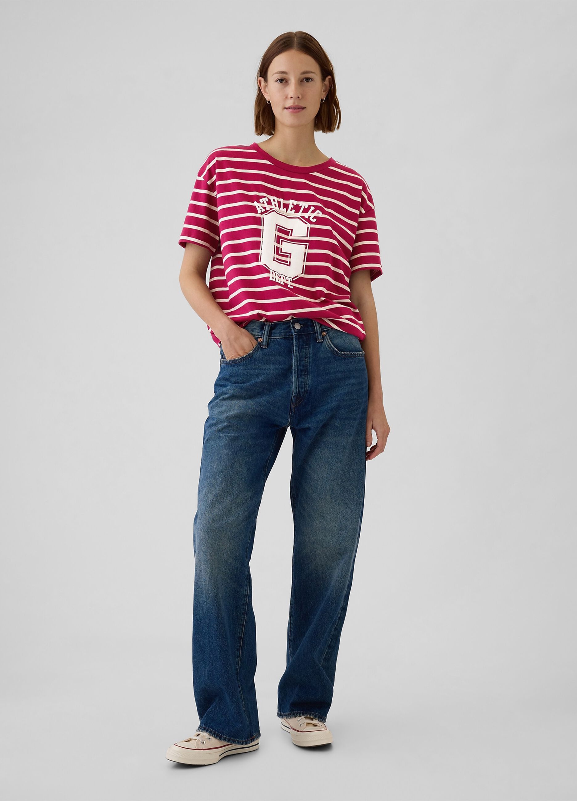 Organic cotton T-shirt with Athletic Dept. logo print