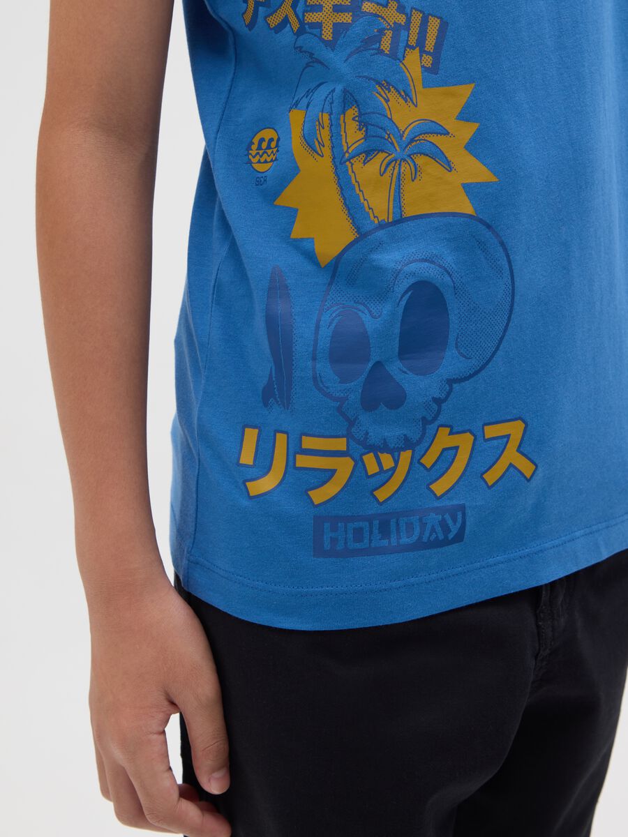 Boy's regular fit blue cotton tank top_1