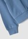 Blue pure cotton sweatshirt with ruffles and crew neck_2