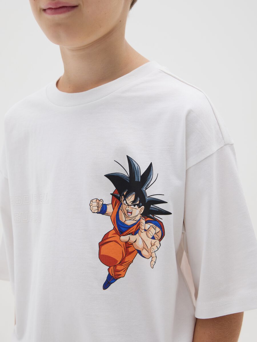 T-shirt da bambino in puro cotone bianca regular fit con stampa_2