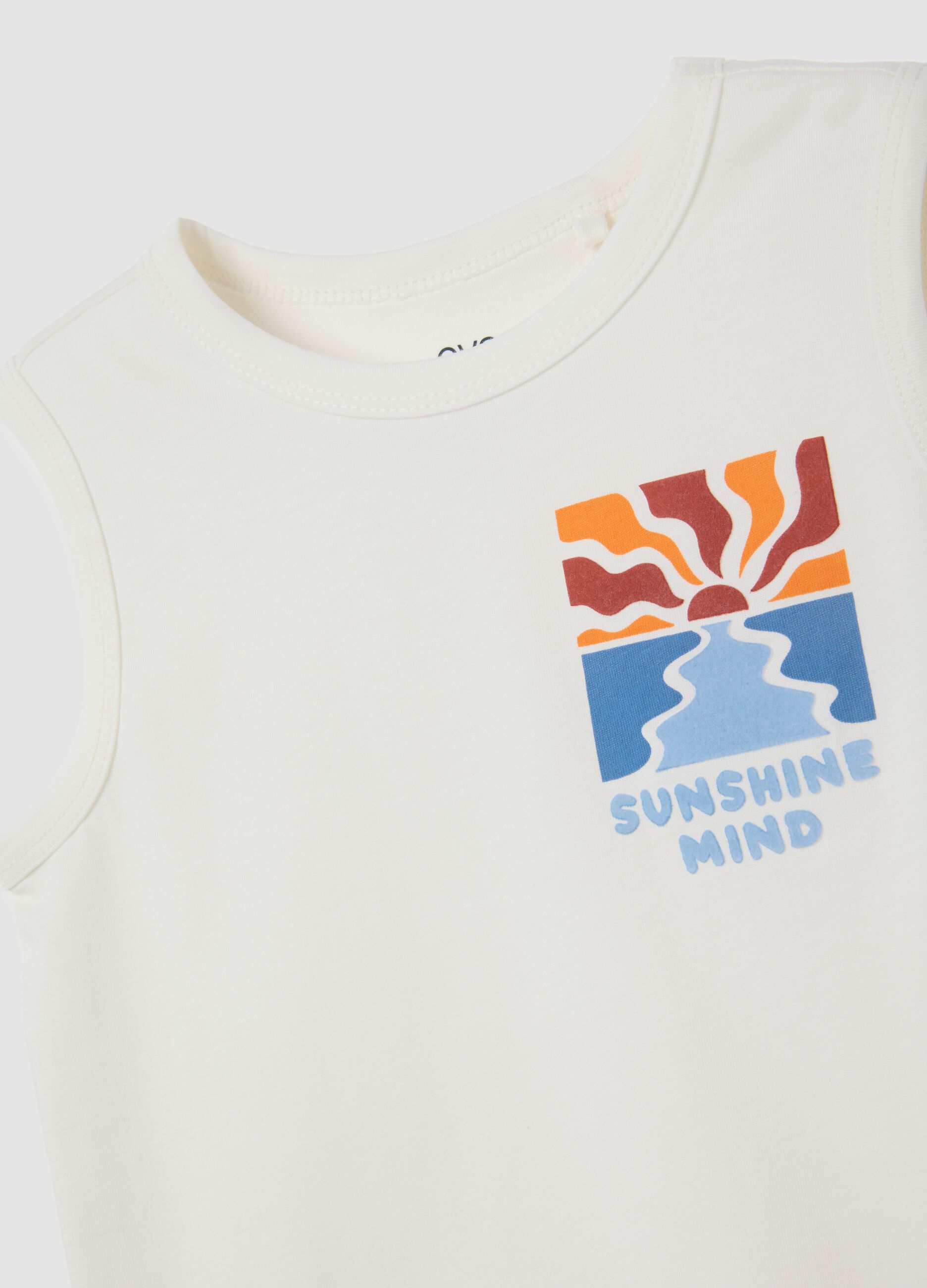 Children's summer set in pure white cotton, regular fit
