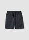 Blue pure cotton shorts with elasticated waist for boys, comfort fit_0