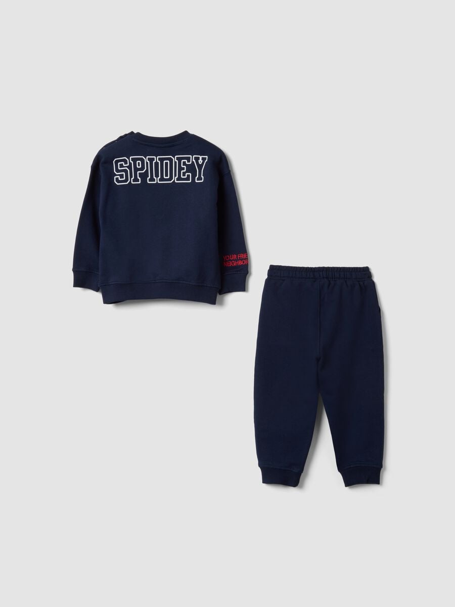 Completo over fit jogging blu in puro cotone con stampa Spidey per bimbo_1