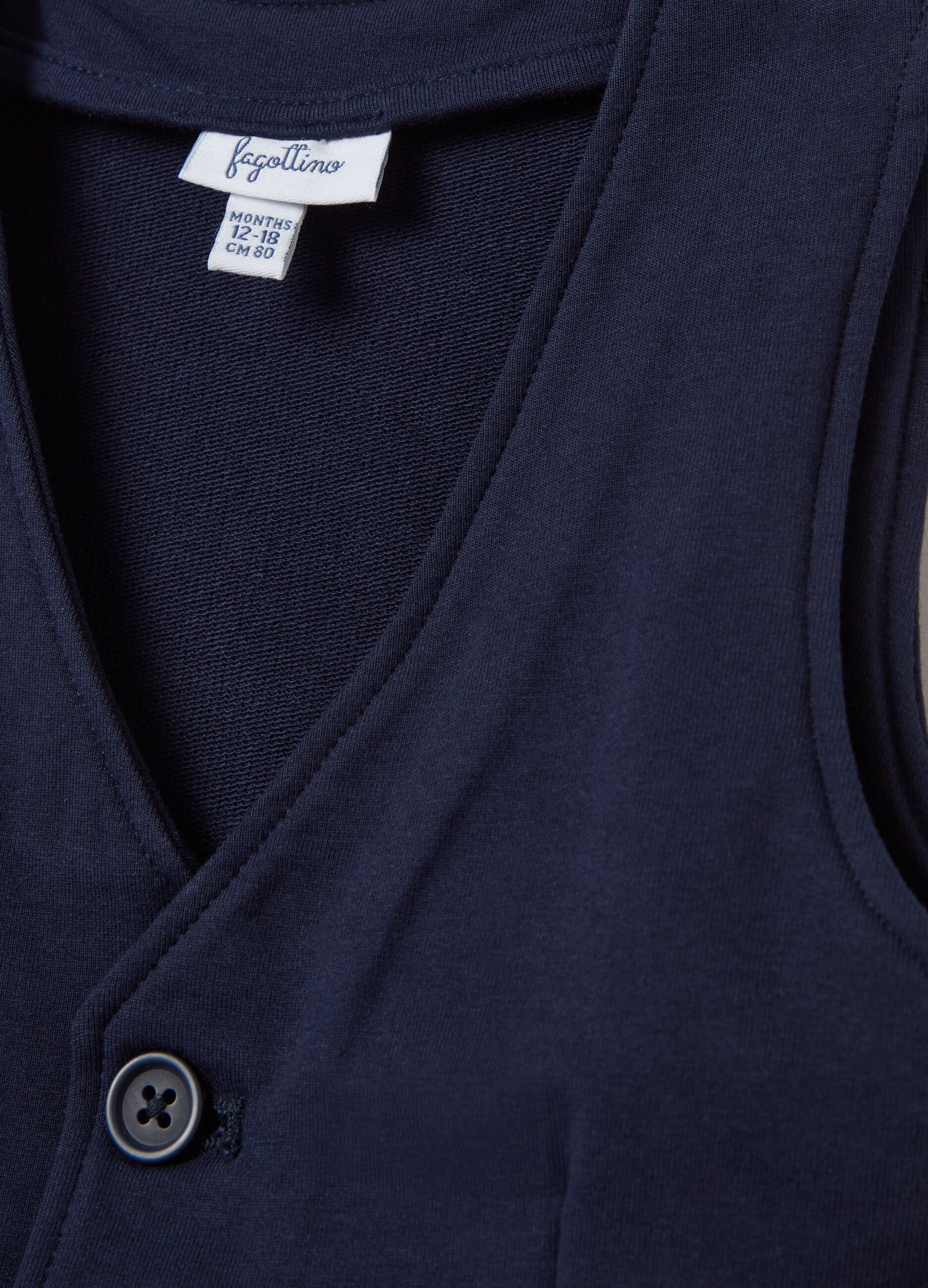 French Terry tank top with V neck
