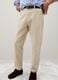 Beige stretch cotton trousers with carrot fit_2