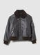 Grey regular fit bomber jacket with zip_4
