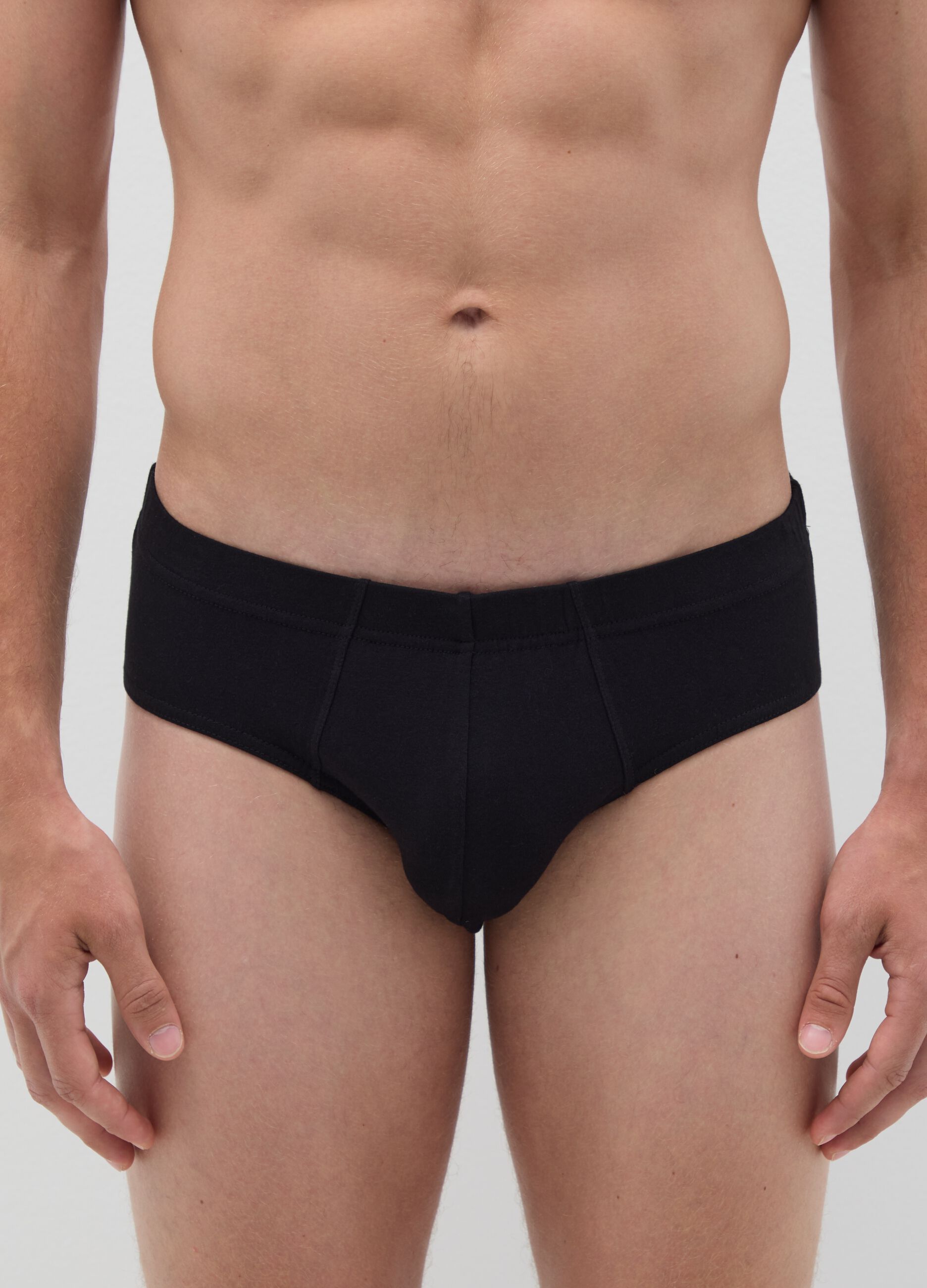Set of black stretch cotton briefs