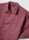 Regular fit pink short sleeve pure linen shirt with pocket_6
