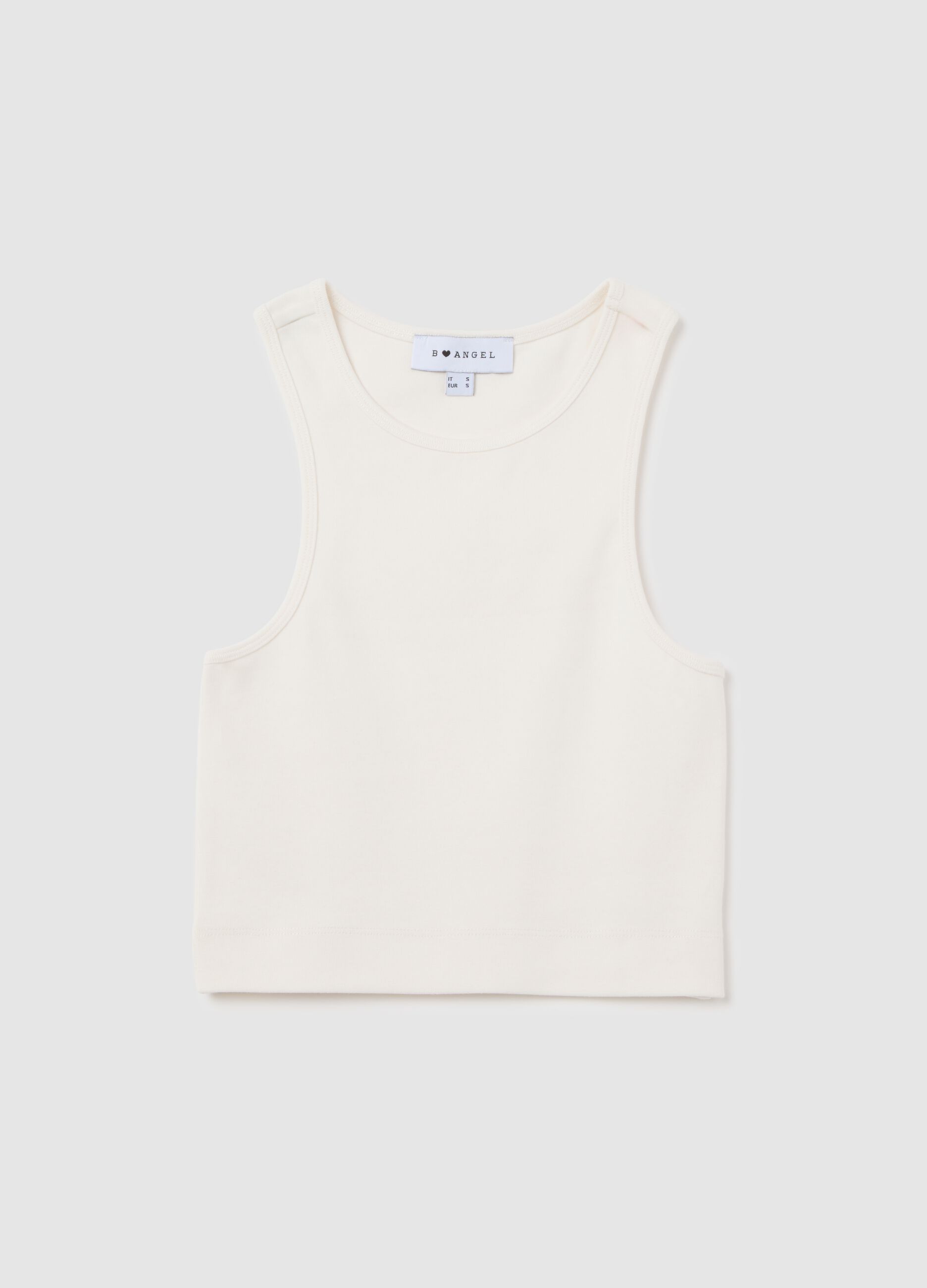 Stretch White Crop Top B.Angel