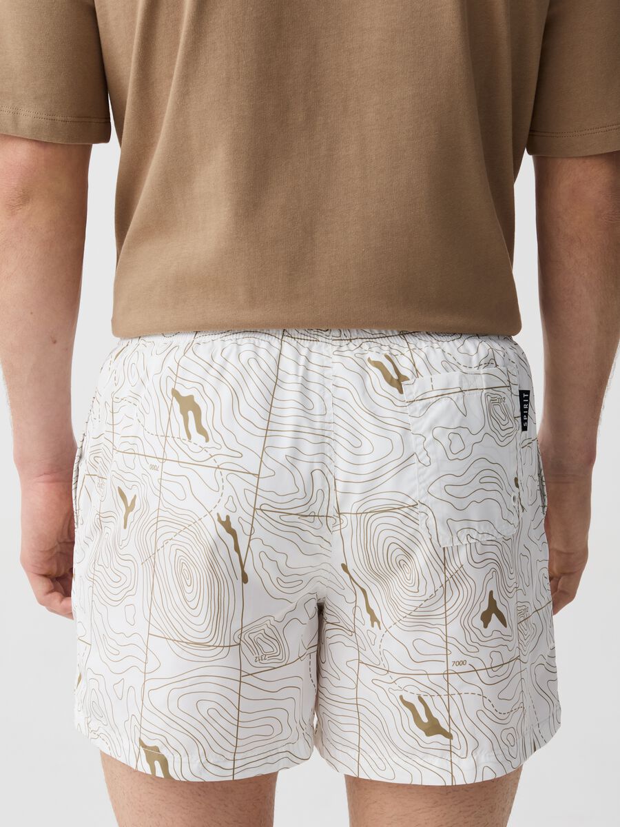 Cotton swimming shorts with patterned drawstring_2