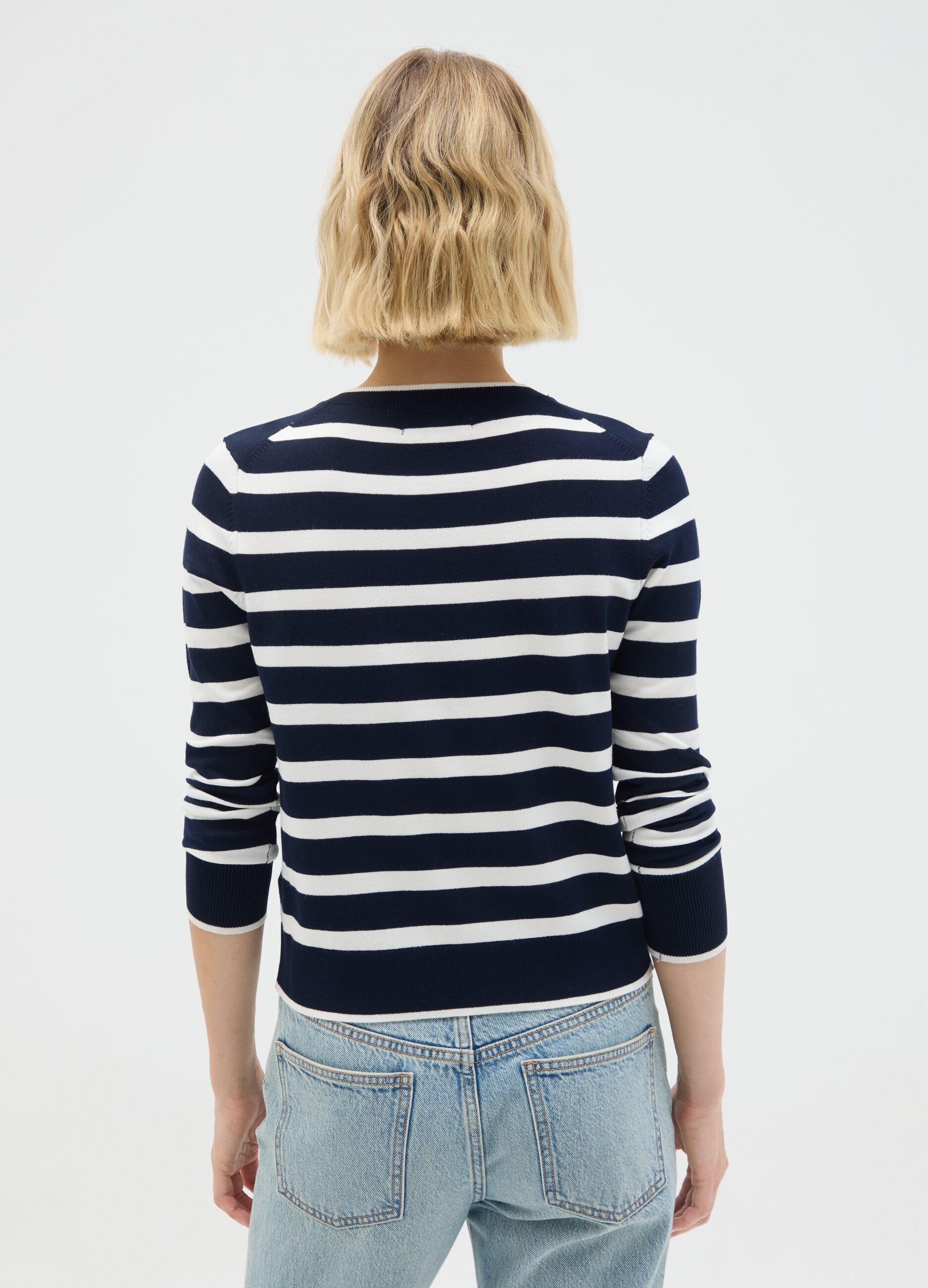 Regular fit multicolour stretch blend cardigan