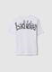 T-shirt in puro cotone bianco da ragazzo oversize fit con stampa_4