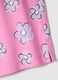 Girls' regular fit pink pure cotton shorts with flowers_3