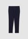 Blue Stretch Fabric Slim Fit Trousers_4