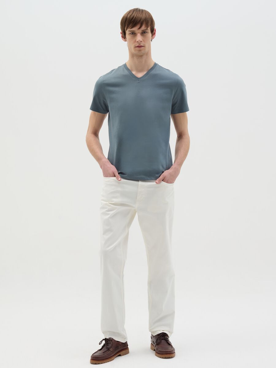 Organic cotton T-shirt with V neck_1