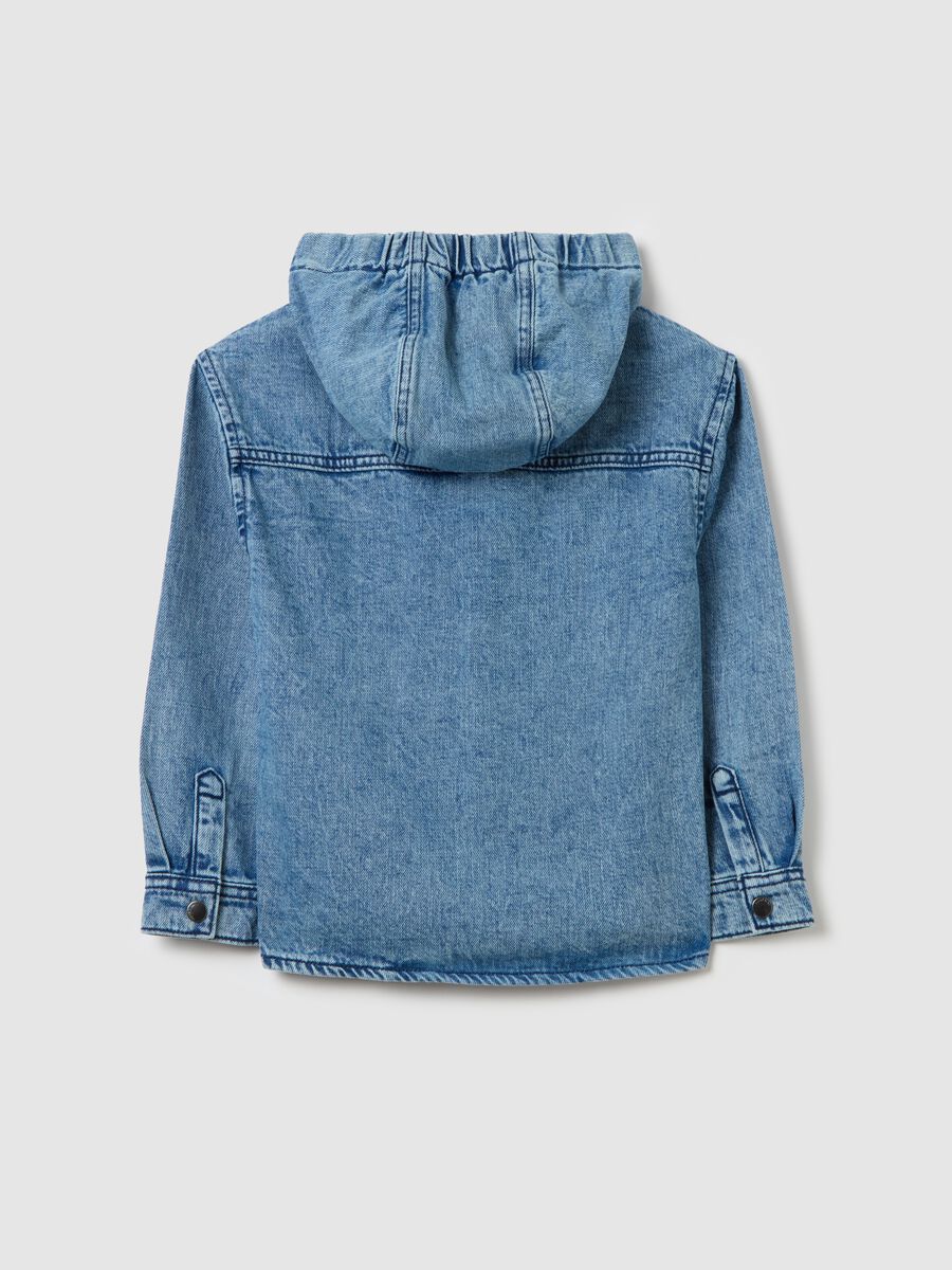 Denim shacket with hood_1