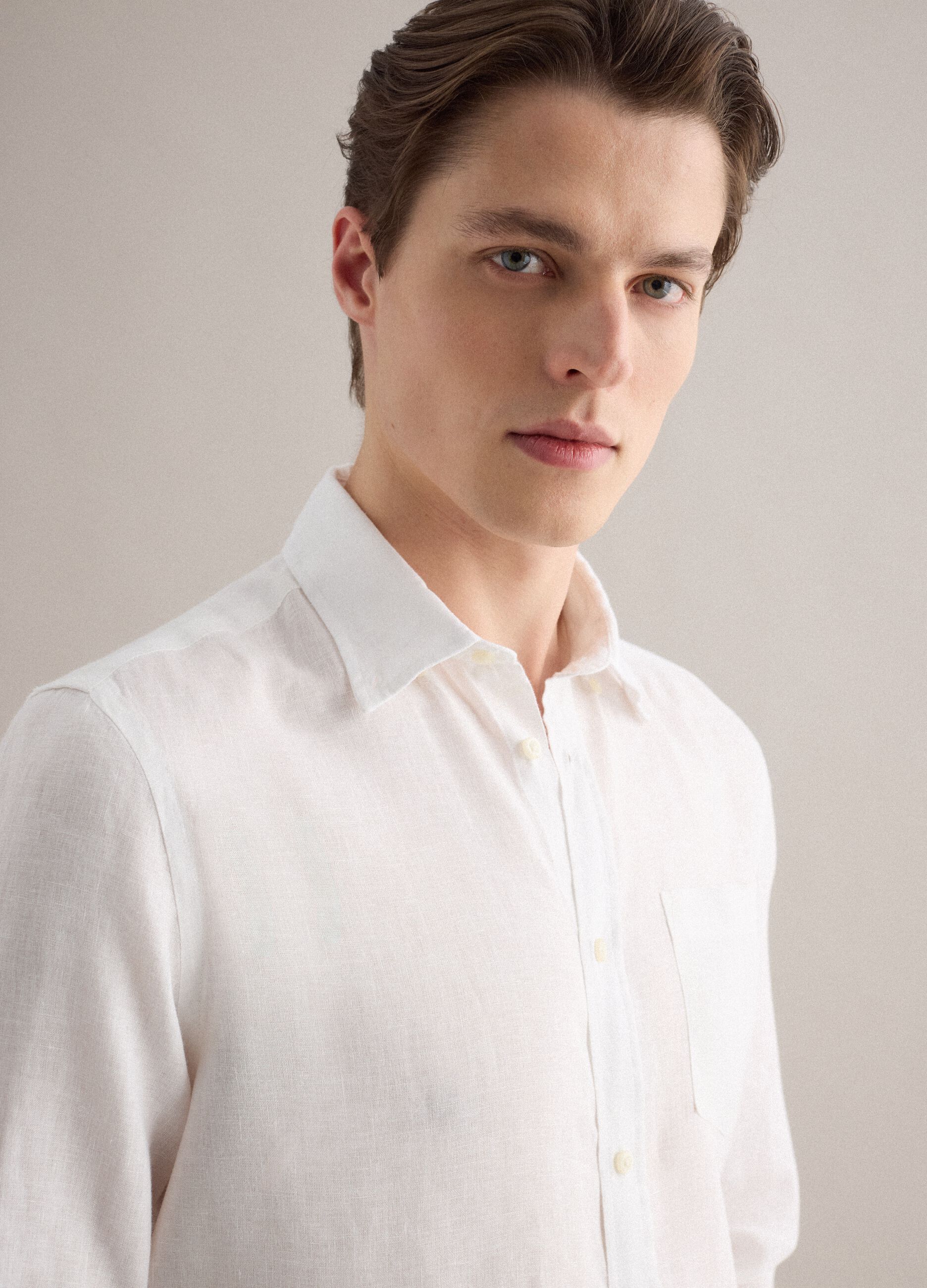 Cromoncent Camicia Uomo In Flanella Scozzese - Maniche Lunghe, Quadri Bufalo, Cotone Morbido, Taglia M, Bianco E Nero