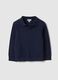 Long sleeve blue pure cotton polo shirt for children regular fit_0