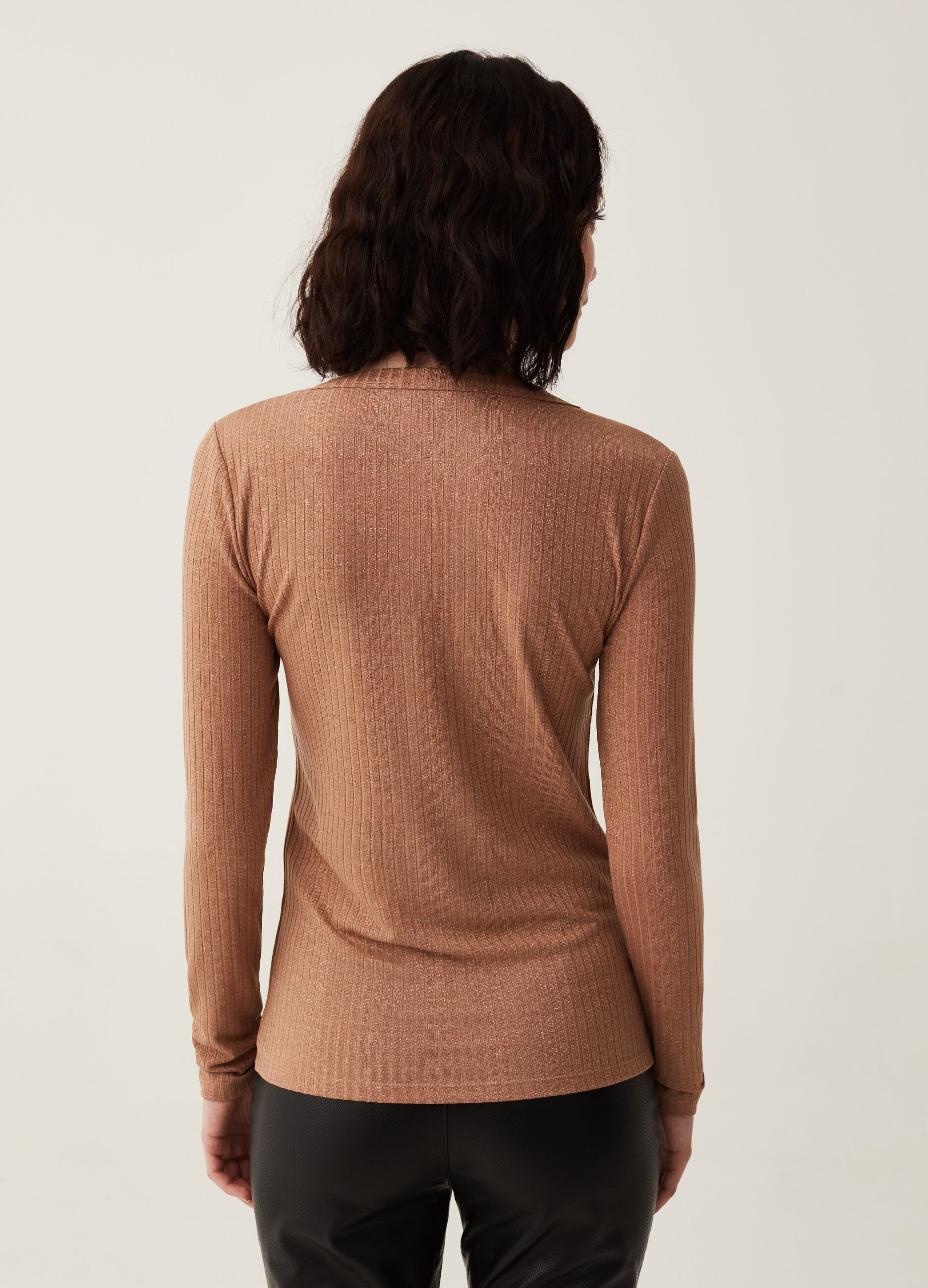 T-shirt a coste piatte in lurex_2