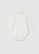 White pure cotton baby bodysuit with collar_1