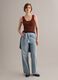 Brown pure cotton ribbed tank top_1