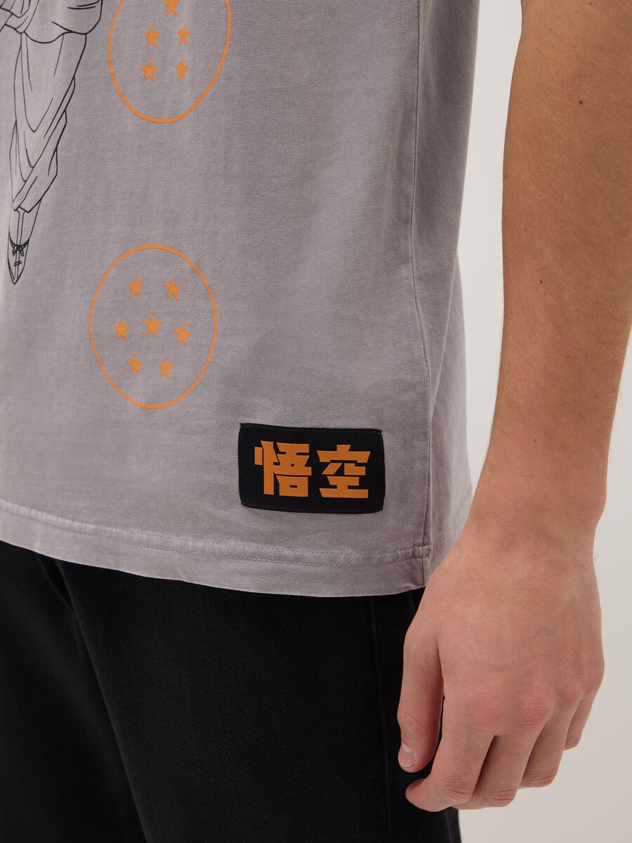 Grey pure cotton regular fit T-shirt with Dragon Ball print_3