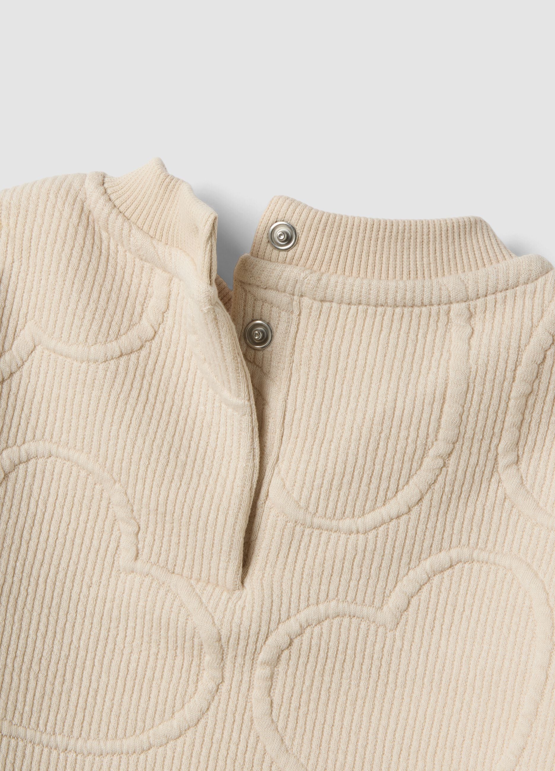 Completo beige girocollo in viscosa elasticizzata over fit