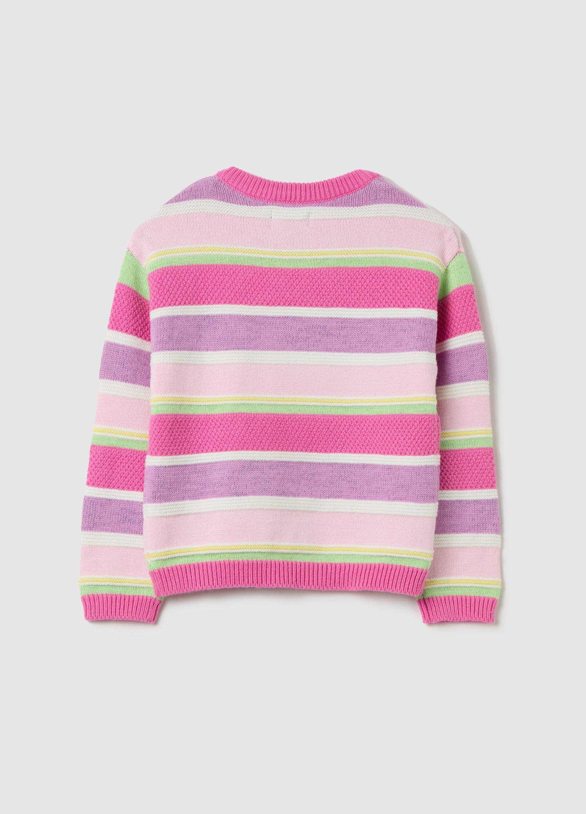 Pullover in fantasia a righe con lurex 