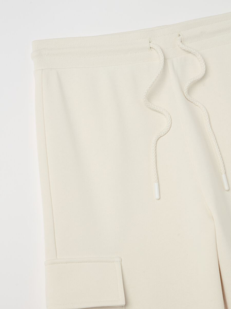 Cargo joggers in fleece with drawstring_5