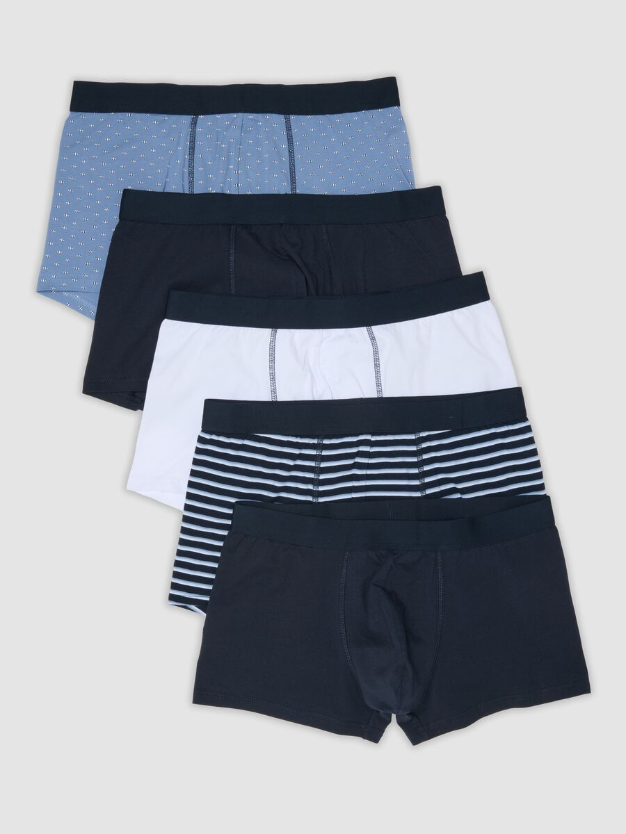 Multipack di cinque boxer multicolor a righe in cotone organico_4