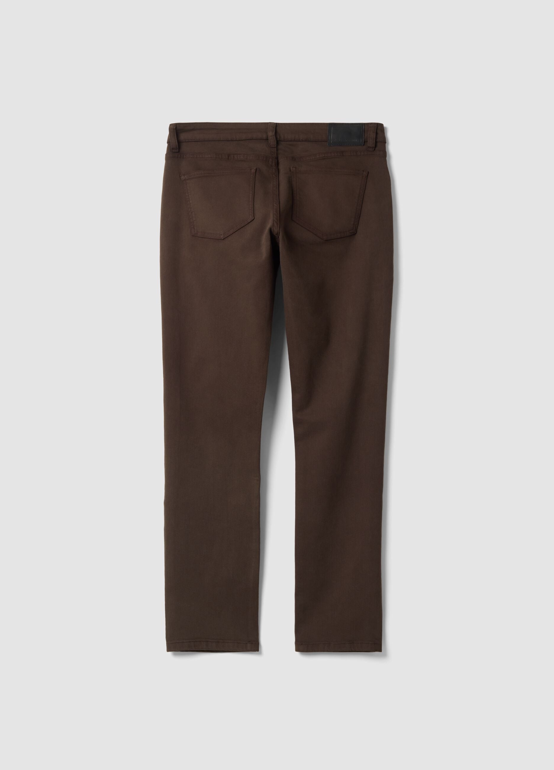 Brown denim jeans in stretch cotton, slim fit