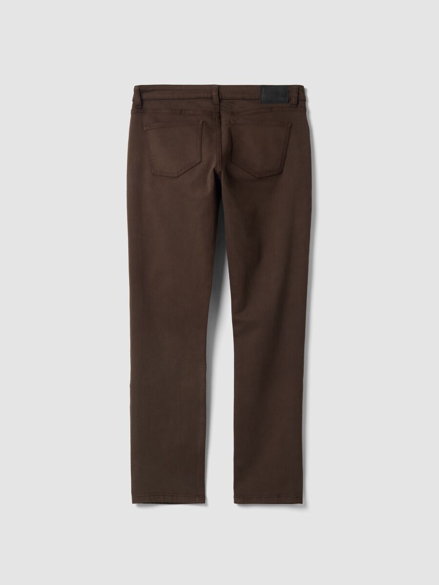 Brown denim jeans in stretch cotton, slim fit_2