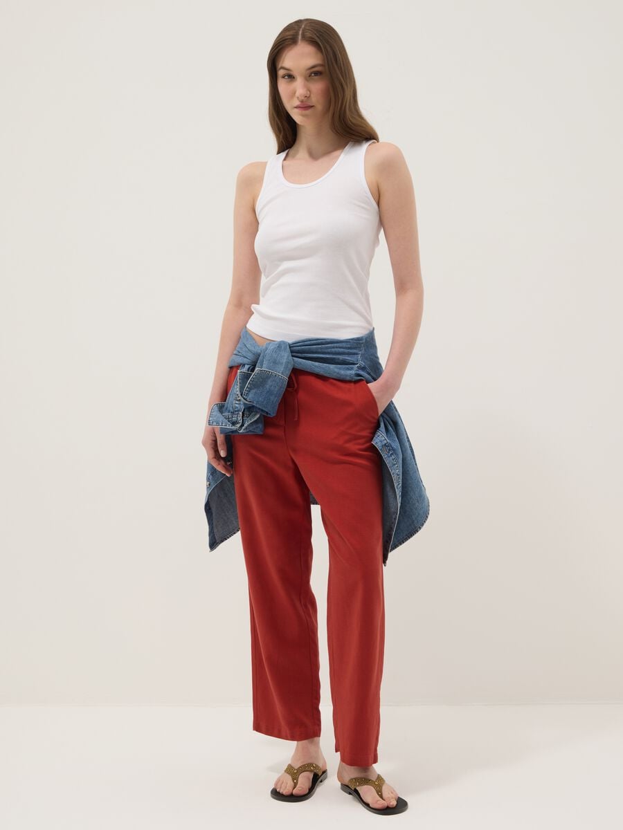 Canotta bianca in puro cotone regular fit_2
