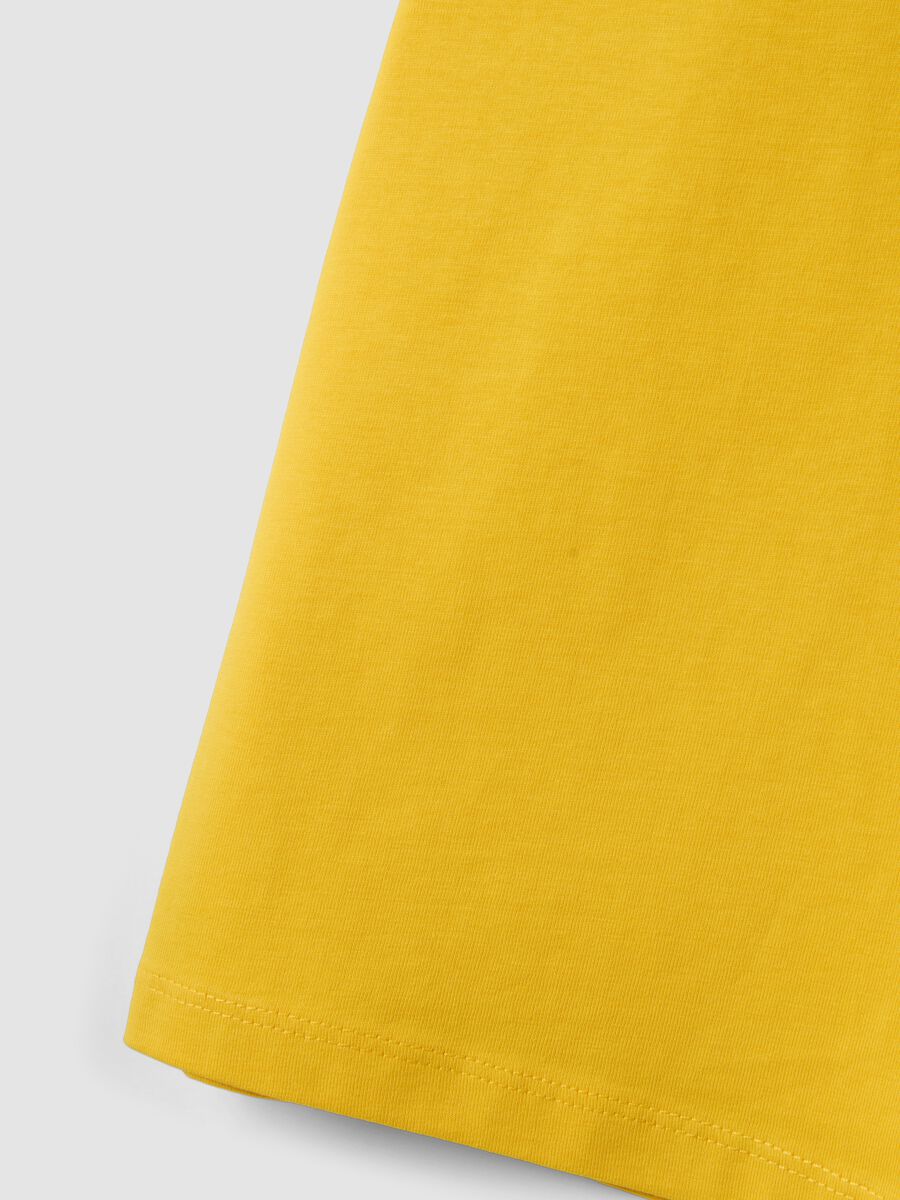 Yellow pure cotton kids&rsquo; T-shirt with an oversized fit_3