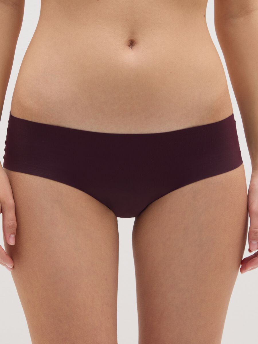 Culotte in tessuto elasticizzato viola scuro_1