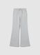 Grey Flare Trousers for Girls in Pure Cotton_0