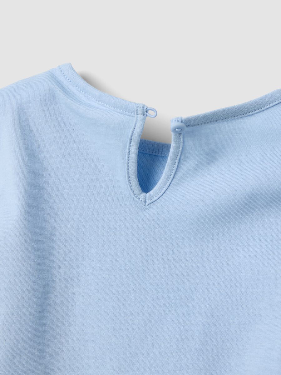 Light blue pure cotton set with T-shirt and leggings for girls, regular fit_3