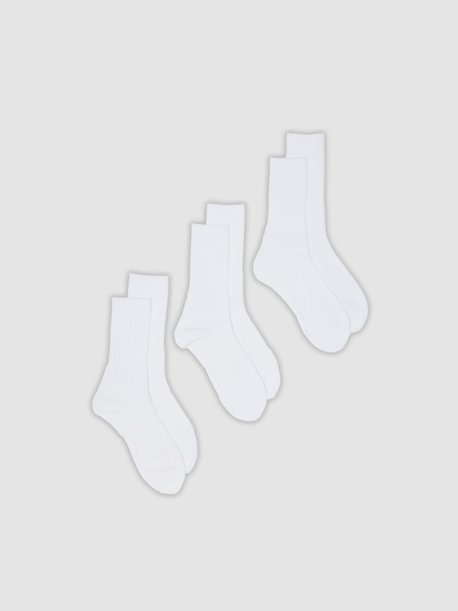 Three-pack of white stretch cotton sports socks_0