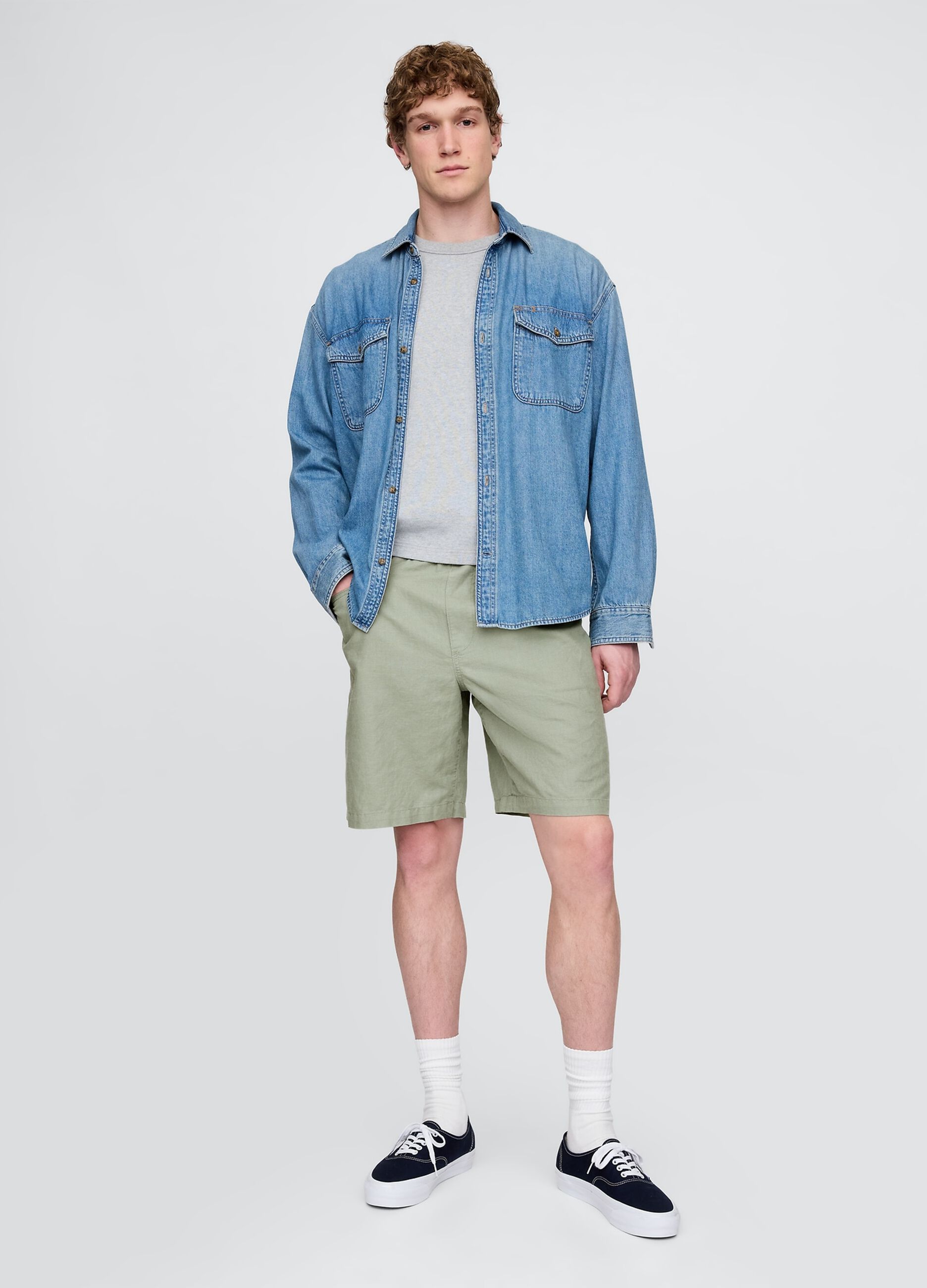 Green Linen and Cotton Shorts by Gap