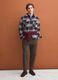Blue wool-blend checked shacket with an oversized fit_2