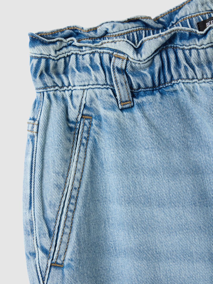 Blue pure cotton baggy trousers_5