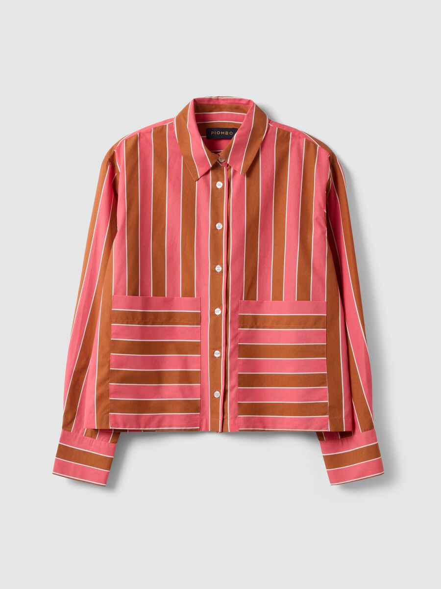 Regular fit multicolour striped cotton blend shirt_4