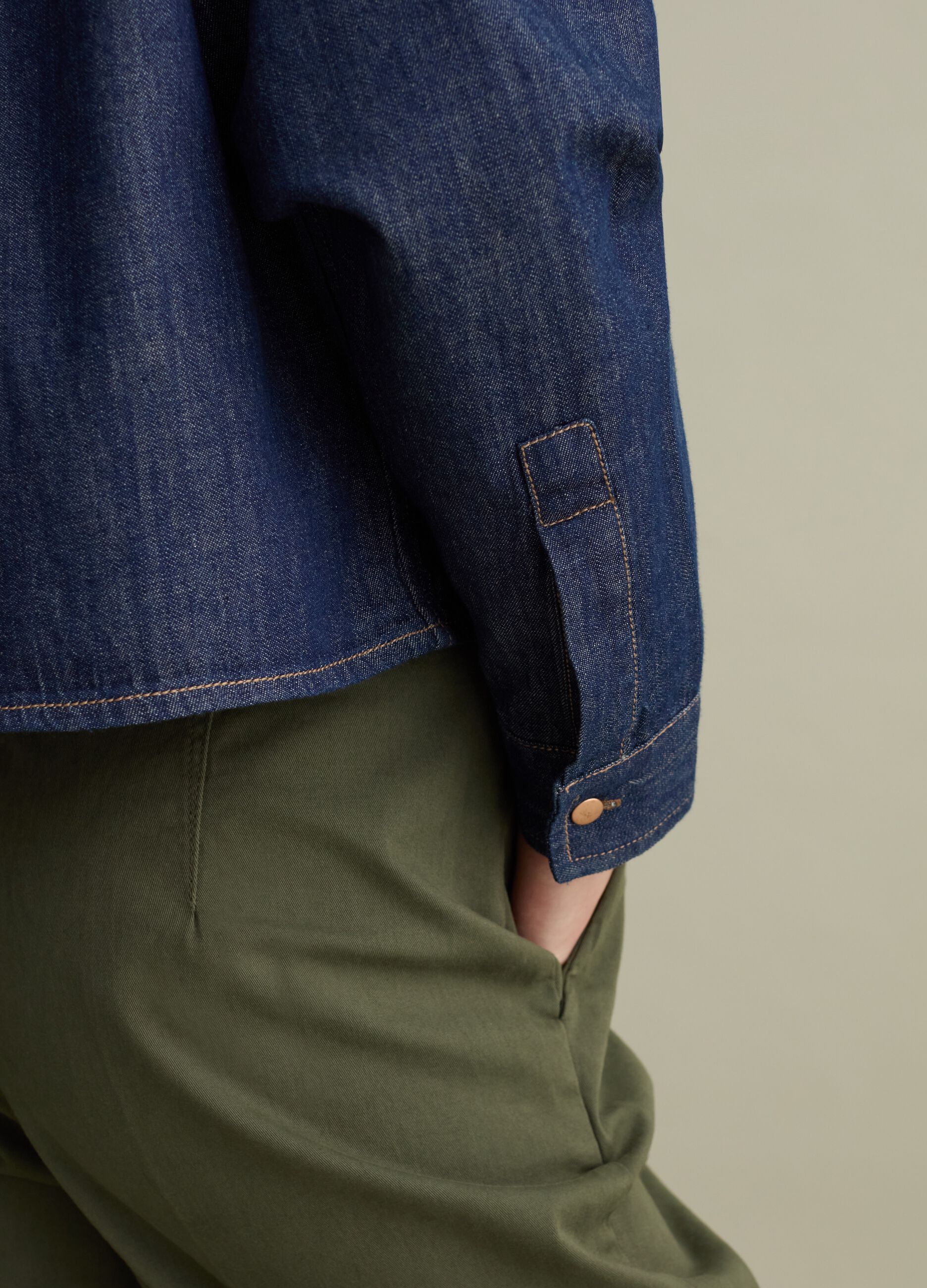 Utility shacket in denim