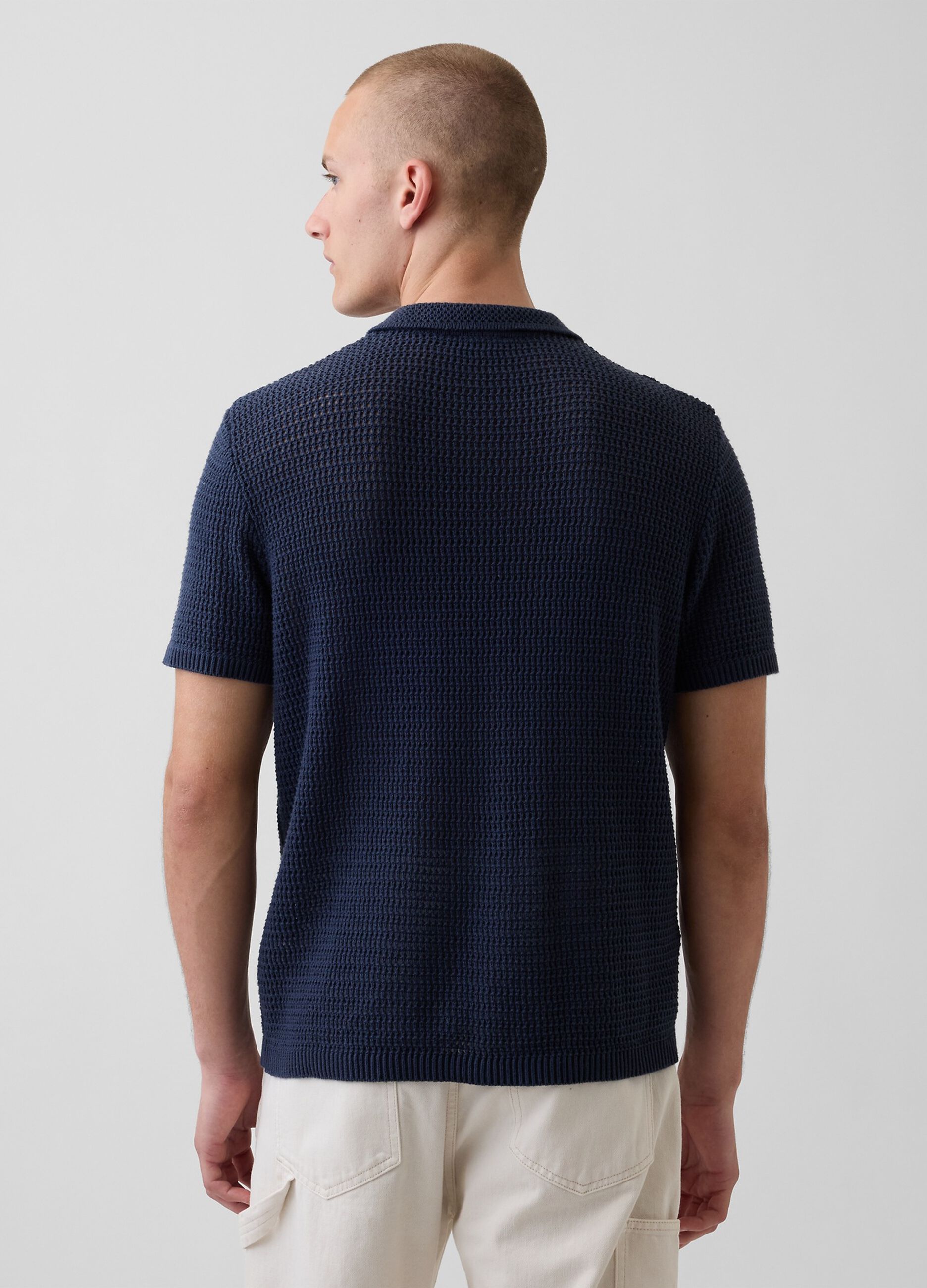 Pure cotton short-sleeve polo shirt