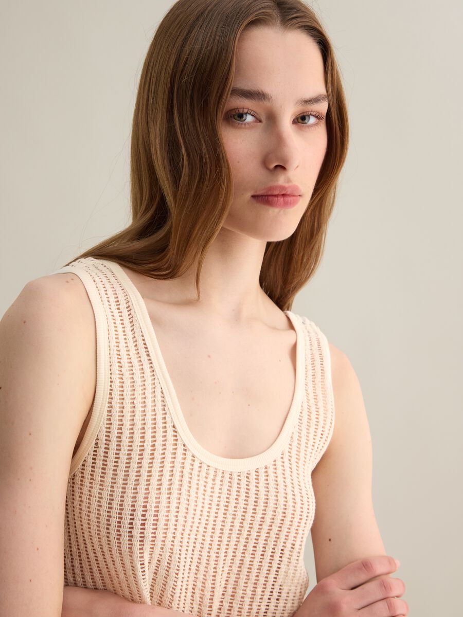Cream Knitted Tank Top Lead_1