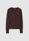 Brown viscose blend cardigan regular fit_4