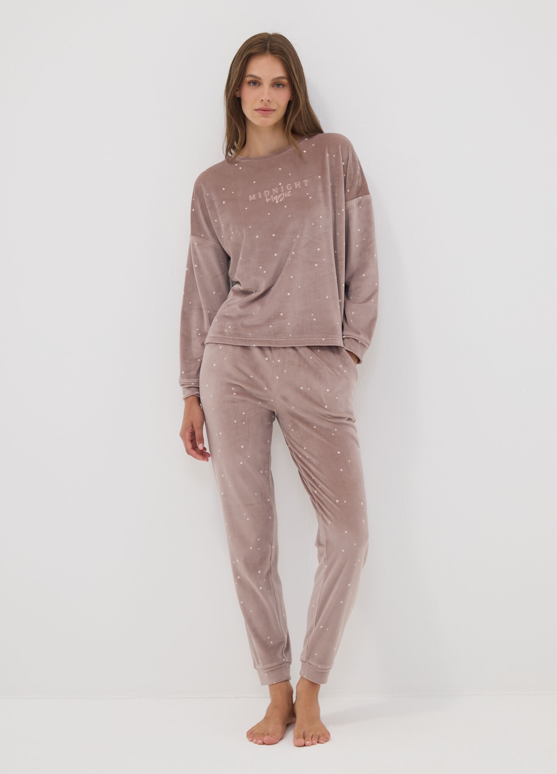Pink stretch crew-neck top